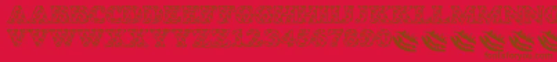 LmsIWantToKissYouAllOver Font – Brown Fonts on Red Background