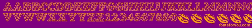 LmsIWantToKissYouAllOver Font – Orange Fonts on Purple Background