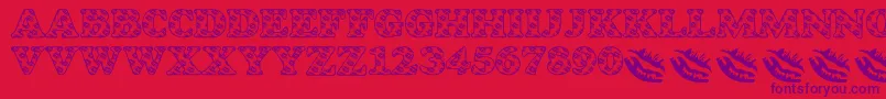 LmsIWantToKissYouAllOver Font – Purple Fonts on Red Background