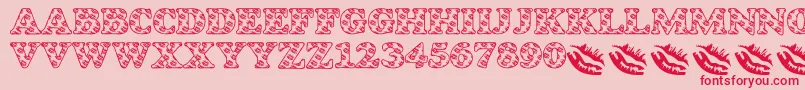 LmsIWantToKissYouAllOver Font – Red Fonts on Pink Background