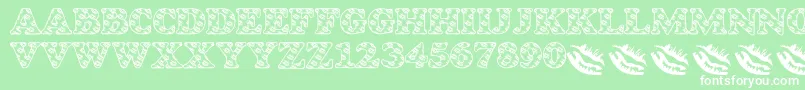 LmsIWantToKissYouAllOver Font – White Fonts on Green Background