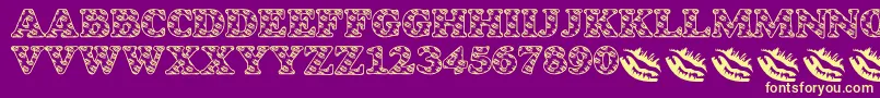 LmsIWantToKissYouAllOver Font – Yellow Fonts on Purple Background