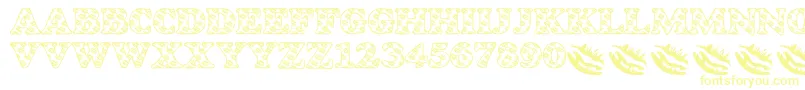 Шрифт LmsIWantToKissYouAllOver – жёлтые шрифты