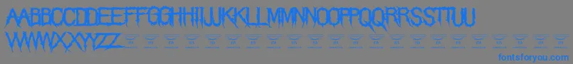 ThegrimraidersRegular Font – Blue Fonts on Gray Background