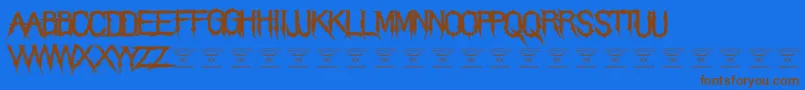 Шрифт ThegrimraidersRegular – коричневые шрифты на синем фоне