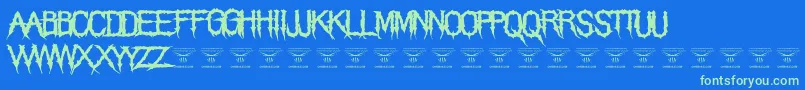 ThegrimraidersRegular Font – Green Fonts on Blue Background