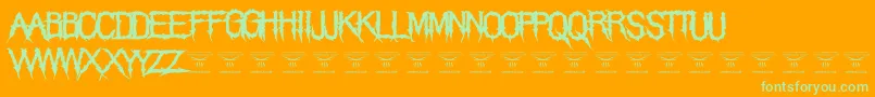 ThegrimraidersRegular Font – Green Fonts on Orange Background