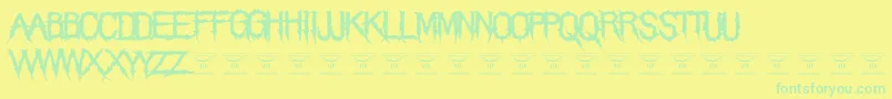 ThegrimraidersRegular Font – Green Fonts on Yellow Background