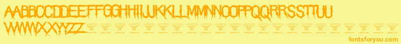 ThegrimraidersRegular Font – Orange Fonts on Yellow Background