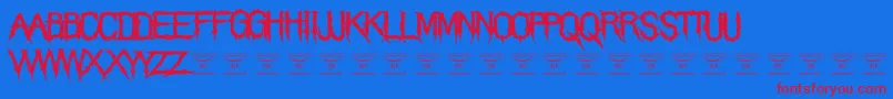 ThegrimraidersRegular Font – Red Fonts on Blue Background