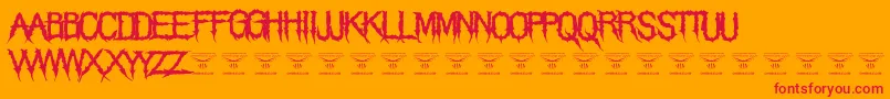 ThegrimraidersRegular Font – Red Fonts on Orange Background
