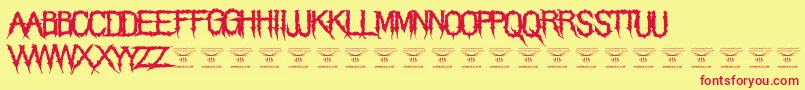 ThegrimraidersRegular Font – Red Fonts on Yellow Background