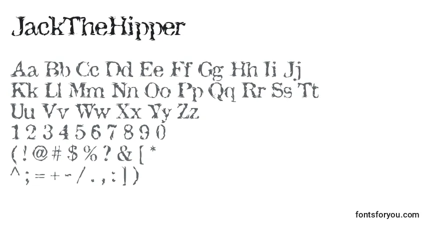 A fonte JackTheHipper – alfabeto, números, caracteres especiais