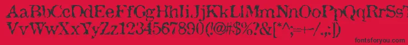 Fonte JackTheHipper – fontes pretas em um fundo vermelho