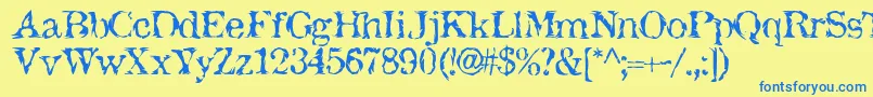 JackTheHipper Font – Blue Fonts on Yellow Background