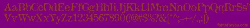 JackTheHipper-Schriftart – Braune Schriften auf violettem Hintergrund