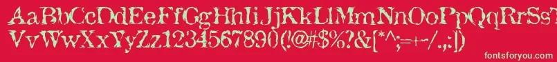 フォントJackTheHipper – 赤い背景に緑の文字