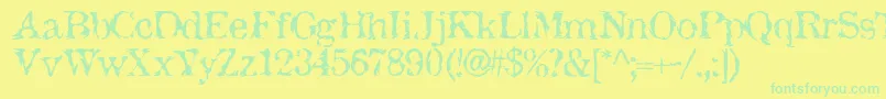 JackTheHipper Font – Green Fonts on Yellow Background