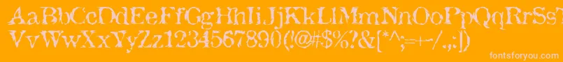 Czcionka JackTheHipper – różowe czcionki na pomarańczowym tle