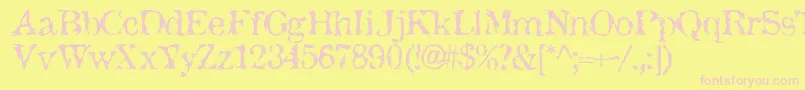 JackTheHipper-Schriftart – Rosa Schriften auf gelbem Hintergrund