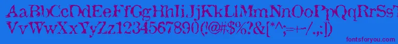 JackTheHipper-Schriftart – Violette Schriften auf blauem Hintergrund