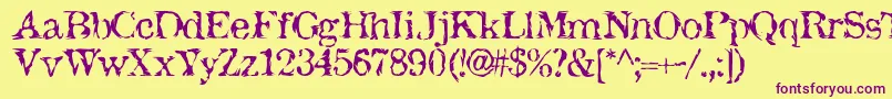 JackTheHipper Font – Purple Fonts on Yellow Background