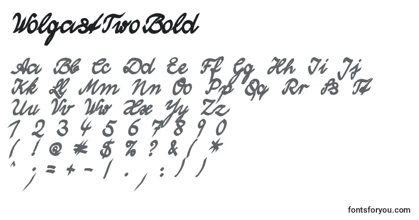 A fonte WolgastTwoBold (79226) – alfabeto, números, caracteres especiais