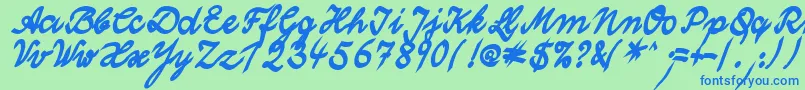 WolgastTwoBold Font – Blue Fonts on Green Background