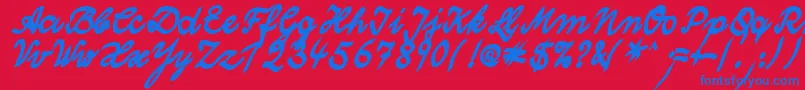 フォントWolgastTwoBold – 赤い背景に青い文字