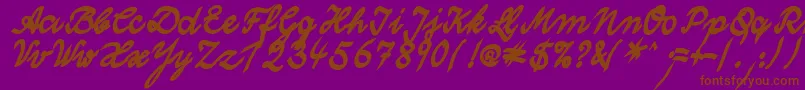 WolgastTwoBold-Schriftart – Braune Schriften auf violettem Hintergrund
