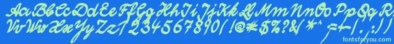 WolgastTwoBold Font – Green Fonts on Blue Background