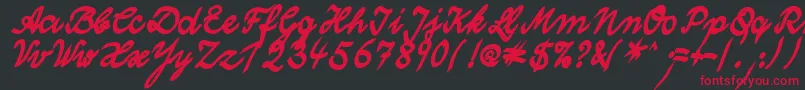 フォントWolgastTwoBold – 黒い背景に赤い文字