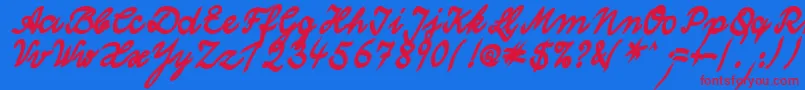 WolgastTwoBold Font – Red Fonts on Blue Background