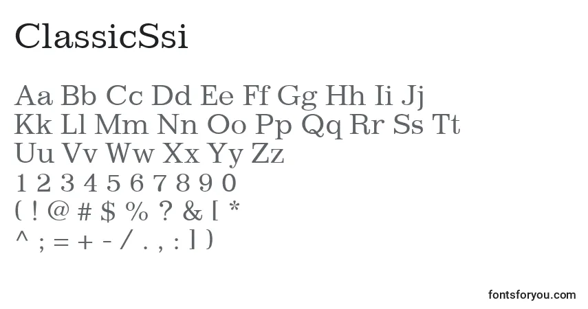 Fuente ClassicSsi - alfabeto, números, caracteres especiales