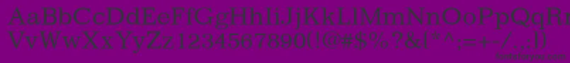 Fonte ClassicSsi – fontes pretas em um fundo violeta