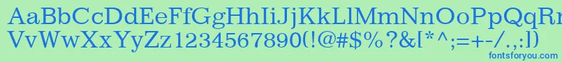 ClassicSsi Font – Blue Fonts on Green Background