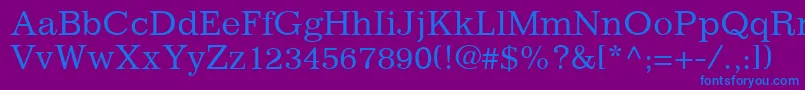 ClassicSsi Font – Blue Fonts on Purple Background
