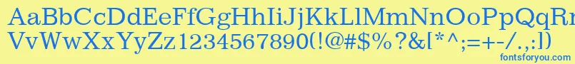 ClassicSsi Font – Blue Fonts on Yellow Background
