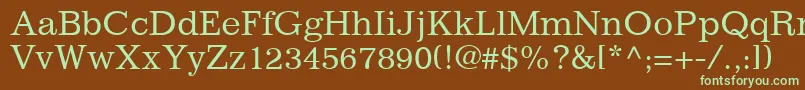 ClassicSsi-fontti – vihreät fontit ruskealla taustalla