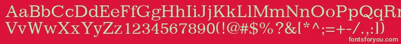 ClassicSsi Font – Green Fonts on Red Background