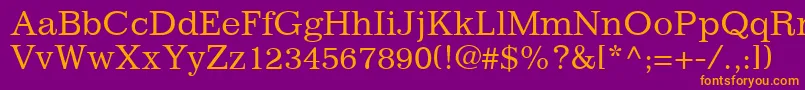 フォントClassicSsi – 紫色の背景にオレンジのフォント