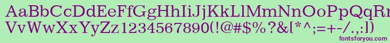 ClassicSsi Font – Purple Fonts on Green Background