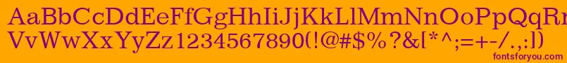 ClassicSsi Font – Purple Fonts on Orange Background