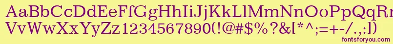 ClassicSsi Font – Purple Fonts on Yellow Background
