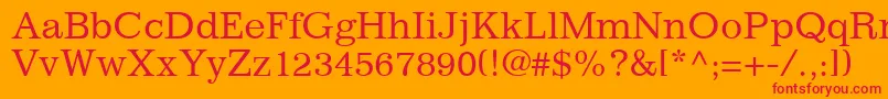 フォントClassicSsi – オレンジの背景に赤い文字