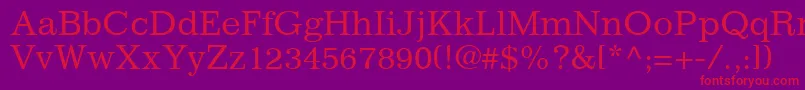 ClassicSsi Font – Red Fonts on Purple Background