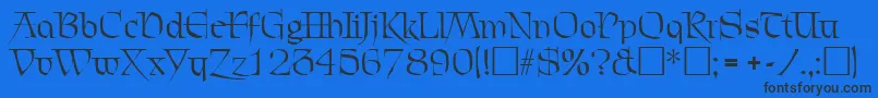 ChevalierRegular-Schriftart – Schwarze Schriften auf blauem Hintergrund