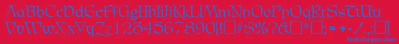 ChevalierRegular Font – Blue Fonts on Red Background