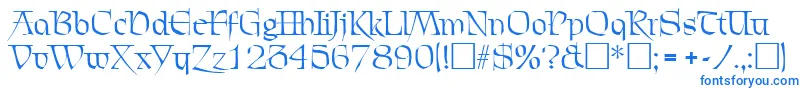 フォントChevalierRegular – 白い背景に青い文字