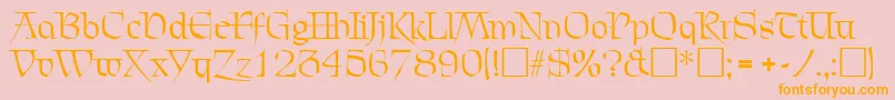 ChevalierRegular-Schriftart – Orangefarbene Schriften auf rosa Hintergrund